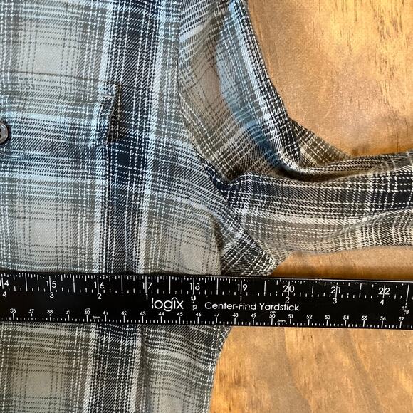 Express Womens Shirt Multicolored Plaid Button Down Collared Flannel Stretch XS - Picture 6 of 10